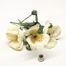 Pack of 3 Vintage Ivory Poppy Flowers